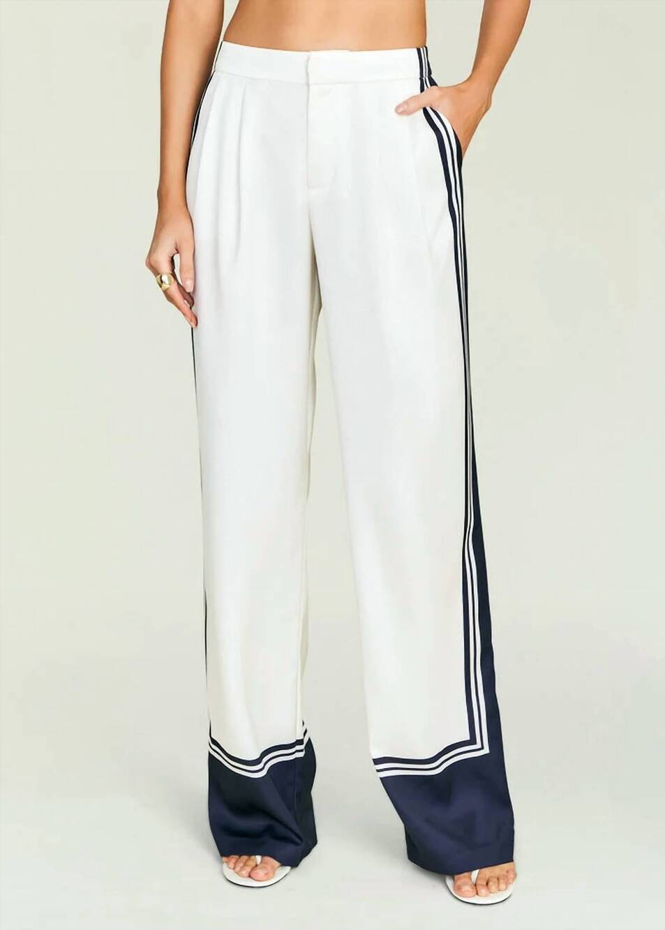 NEW SER.O.YA marlowe satin pant in off-white